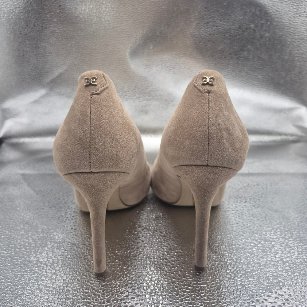 Sam Edelman Hazel Pointed Toe Pumps Oatmeal Beige Suede Stiletto Heels Size 8 - Picture 3 of 8